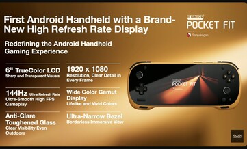 Konkr Pocket Fit będzie wyposażony w panel IPS LCD o rozdzielczości 1080p i częstotliwości odświeżania 144 Hz. (Źródło obrazu: Ayaneo)