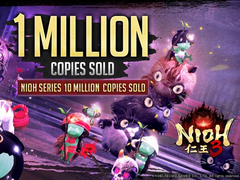 Zrzut ekranu z ogłoszenia 1 miliona sprzedanych egzemplarzy Nioh 3 przez Team Ninja