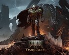DOOM Slayer stoi na szczycie pola bitwy w oficjalnej grafice klucza do DOOM: The Dark Ages (Źródło obrazu: DOOM: The Dark Ages, dzięki uprzejmości Keymailer)