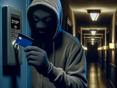 Przestępcy mogą otworzyć wszystkie drzwi zabezpieczone Saflok RFID na terenie nieruchomości za pomocą jednej karty kluczowej, aby utworzyć kartę główną. (Źródło: AI Image Dall-E 3)