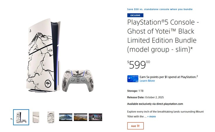 Zestaw Ghost of Yotei na PS5. 
