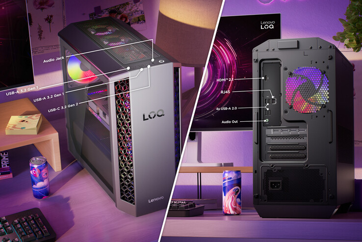 Porty i konstrukcja LOQ Tower 26ADR10 (źródło obrazu: Lenovo)