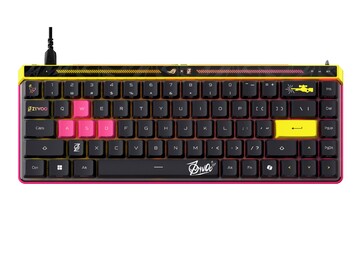 Nowy ROG Falchion Ace HFX ZywOo Edition z różowymi i żółtymi akcentami. (Źródło zdjęcia: Asus)
