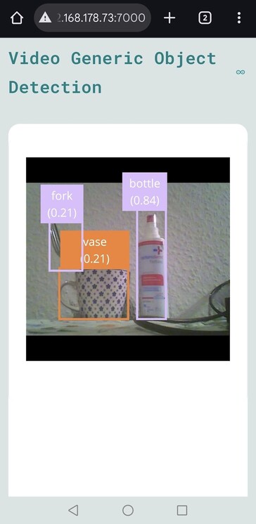 Rozpoznawanie obrazu działa dość dobrze nawet ze starą kamerą internetową i wstępnie skonfigurowanym modelem (źródło obrazu: Notebookcheck)