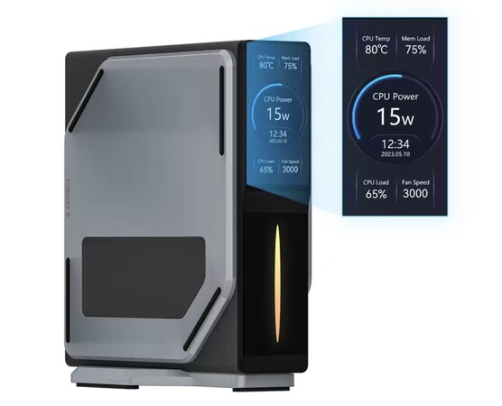 Mini PC Firebat S1 posiada mały wbudowany wyświetlacz. (Źródło zdjęcia: AliExpress)