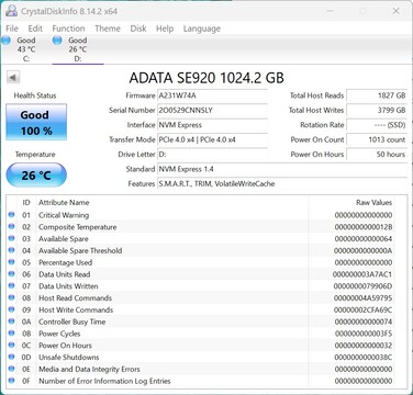ADATA SE920 współpracuje z PCIe 4.0 x4
