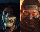 Atsu (po lewej) z Ghost of Yōtei i Jin Sakai (po prawej) z Ghost of Tsushima noszą charakterystyczne maski w stylu oni, które symbolizują ich przemianę w przerażające legendy. (Źródło zdjęcia: Sucker Punch Productions)