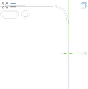 Wyciekły rysunki CAD iPhone'a 16 Pro Max sugerujące cieńsze ramki (źródło Instant Digital na Weibo)