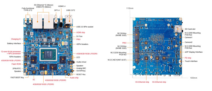 Konkurent Raspberry Pi 5 posiada łącznie trzy gniazda M.2 (źródło obrazu: Orange Pi)