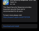 Apple zwinął dziś swoją pierwszą publiczną aktualizację Rapid Security Response. (Obraz: własne)