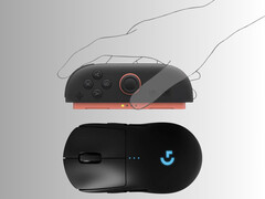 Switch 2 Joy-Cons na zdjęciu powyżej myszy do gier (źródło zdjęcia: Nintendo of America, Logitech z poprawkami)