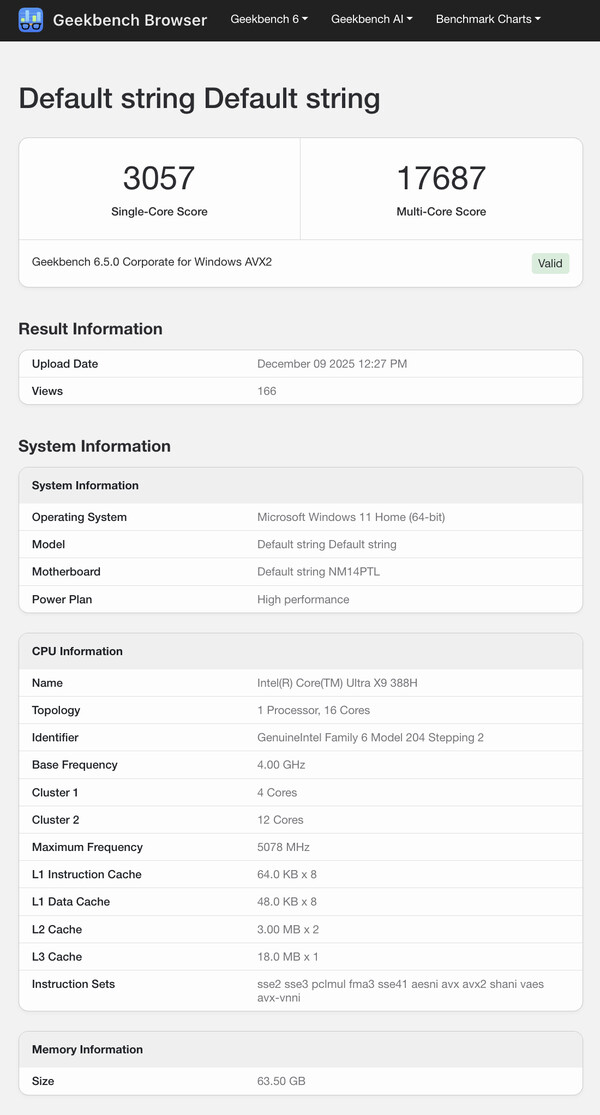 (Źródło obrazu: Geekbench)