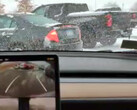 Tesla Model Y automatycznie parkuje na śniegu (zdjęcie: Space Cat/X)