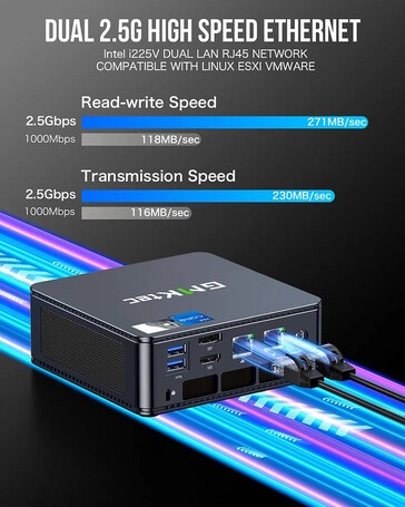 Oba porty LAN mają przepustowość 2,5 Gb/s (źródło obrazu: GMKtec)