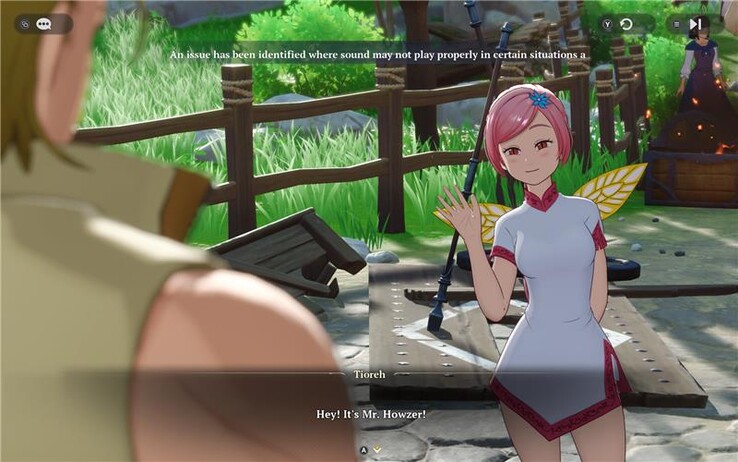 Powiadomienie w grze The Seven Deadly Sins: Origin ostrzega, że w niektórych sytuacjach dźwięk może nie być odtwarzany prawidłowo.