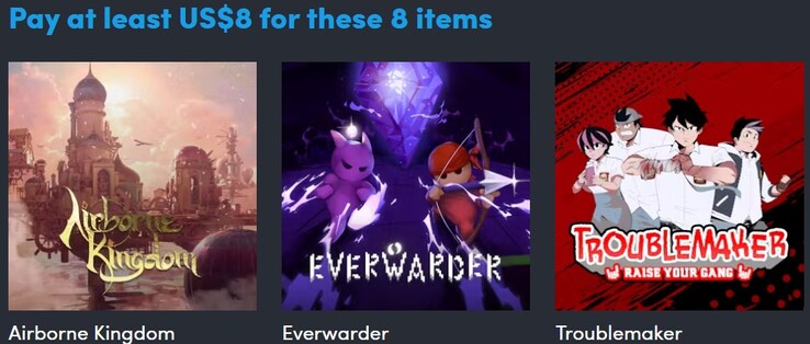 Obraz dekoracyjny. Pierwszy poziom zawiera 8 przedmiotów (źródło obrazu: Humble Bundle)