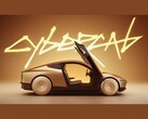 Zrzut ekranu z promocyjnego filmu poświęconego modelowi Tesla CyberCab, przedstawiający widok pojazdu z boku