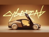 Zrzut ekranu z promocyjnego filmu poświęconego modelowi Tesla CyberCab, przedstawiający widok pojazdu z boku