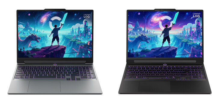 Model LOQ Essential 15IPH11 w wykończeniach Eclipse Black i Luna Grey, od prawej do lewej.