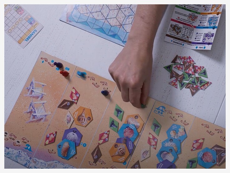 Gra planszowa Sanibel z elementami i kartami. (Źródło: Avalon Hill via Youtube)