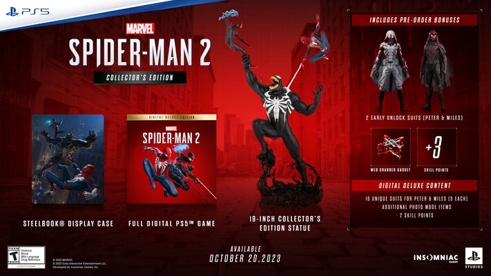 Zawartość Edycji Kolekcjonerskiej Marvel's Spider-Man 2 (zdjęcie od Sony)