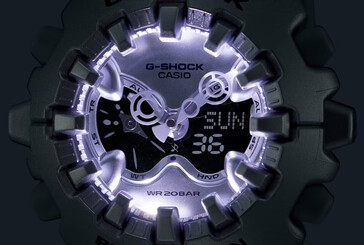 GA-V01 wykorzystuje podwójne diody LED Super Illuminator o wysokiej jasności do podświetlenia tarczy. (Źródło obrazu: Casio)