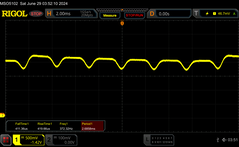 PWM: jasność 10/10, ~360 Hz (ściemnianie DC)