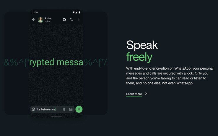 WhatsApp twierdzi, że czaty użytkowników są szyfrowane od końca do końca - najnowszy pozew twierdzi, że jest inaczej. (Źródło zdjęcia: WhatsApp)