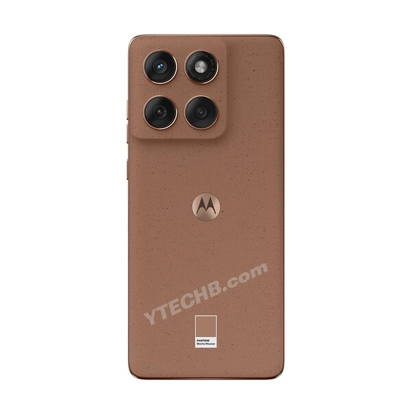 Widok z tyłu Motorola Edge 60 Fusion w kolorze Pantone Mocha Mousse. (Źródło zdjęcia: Ytechb)