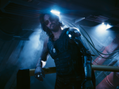 Zrzut ekranu przedstawiający Keanu Reevesa jako Johnny'ego Silverhanda w Cyberpunk 2077 (źródło obrazu: SteamDB)