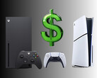 Konsole Xbox i PlayStation z symbolem dolara (źródło zdjęcia: Microsoft Xbox Gaming, Sony PlayStation z poprawkami)