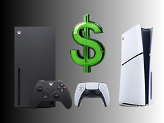 Konsole Xbox i PlayStation z symbolem dolara (źródło zdjęcia: Microsoft Xbox Gaming, Sony PlayStation z poprawkami)