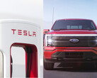 Ford skutecznie podwoi liczbę szybkich ładowarek dla swoich właścicieli pojazdów elektrycznych dzięki rozszerzeniu o Tesla Superchargers. (Źródło zdjęcia: Tesla/Ford - edytowane)