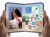 Dwie dłonie trzymają po jednym iPhonie Duo — jeden jest złożony, a drugi rozłożony