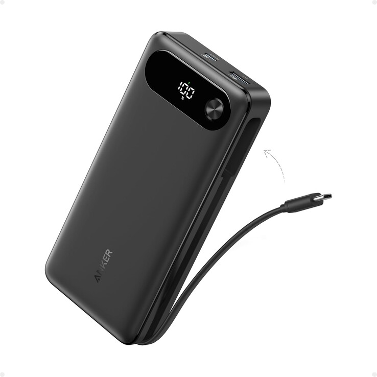 Nowy Anker Zolo 22.5W Power Bank 10K ma zintegrowany kabel, podobnie jak starszy Anker Power Bank (20K, 87W, wbudowany kabel USB-C) (na zdjęciu). (Źródło zdjęcia: AnkerInsider)
