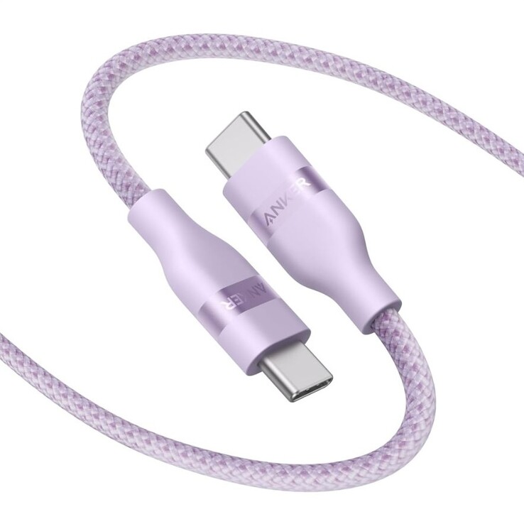 Kabel Anker USB-C do USB-C (3 stopy, 240 W, pleciony z recyklingu) w kolorze liliowo-fioletowym