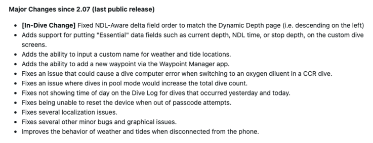 Informacje o wydaniu oprogramowania systemowego Garmin Descent X30 3.06