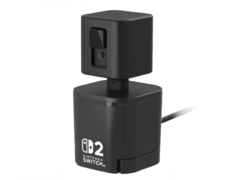 Bardziej przystępna cenowo kamera GameChat firmy Hori może być zamontowana bezpośrednio na Switch 2 lub używana z odłączaną podstawą. (Źródło zdjęcia: Hori)