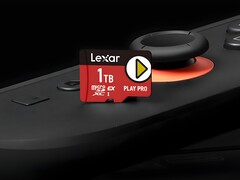 Karta Lexar 1TB microSD Express spoczywająca na Switch 2 (źródło obrazu: Lexar z poprawkami)