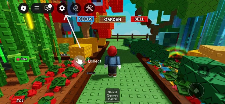 Proszę kliknąć na ikonę "ustawień" (Źródło obrazu: Roblox)