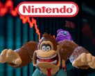 Donkey Kong pokazany przed spadającymi akcjami Nintendo (źródło zdjęcia: Nintendo of America z poprawkami)