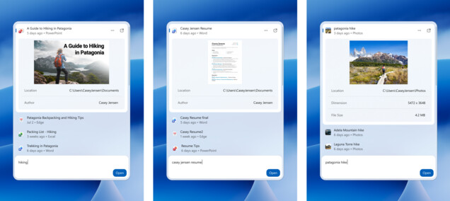 Nowa wyszukiwarka Windows wyświetlająca podglądy dokumentów i zdjęć bezpośrednio w wynikach.