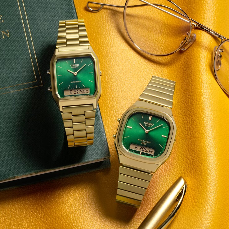 Casio AQ-230GA-3AMQY oraz AQ-240EG-3A (od lewej do prawej)