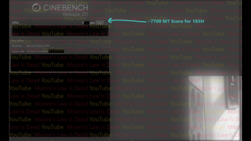 Wynik Core Ultra 9 185H Cinebench R20 Multi-Core. (Źródło: Moore's Law Is Dead)