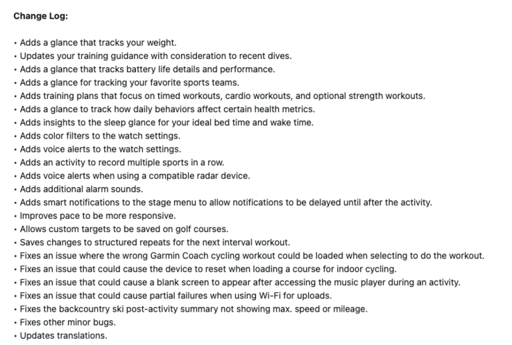 Dziennik zmian oprogramowania w wersji 16.28 dla Garmin Forerunner 970
