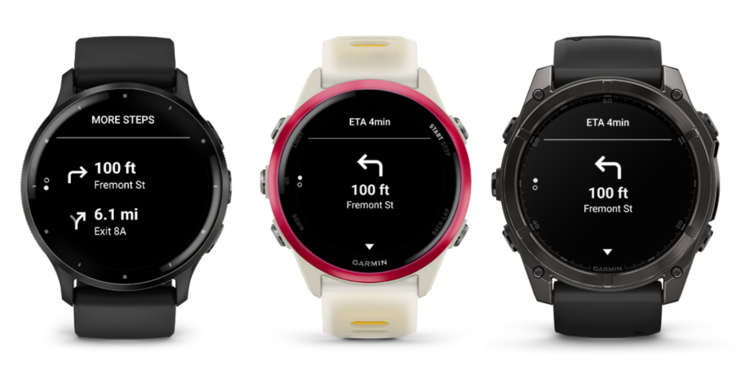 Zrzuty ekranu aplikacji Mapy Google dla smartwatchów Garmin. (Źródło zdjęcia: Garmin Connect IQ Store)