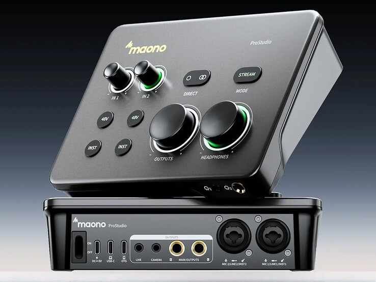 Interfejs audio Maono P2 jest wyposażony w dwa gniazda XLR/mikrofonowe.