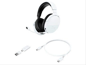 Cloud Stinger 3 wireless w kolorze białym z akcesoriami.