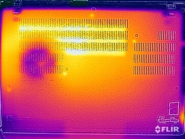 Temperatury powierzchni w teście wytrzymałościowym (na dole)