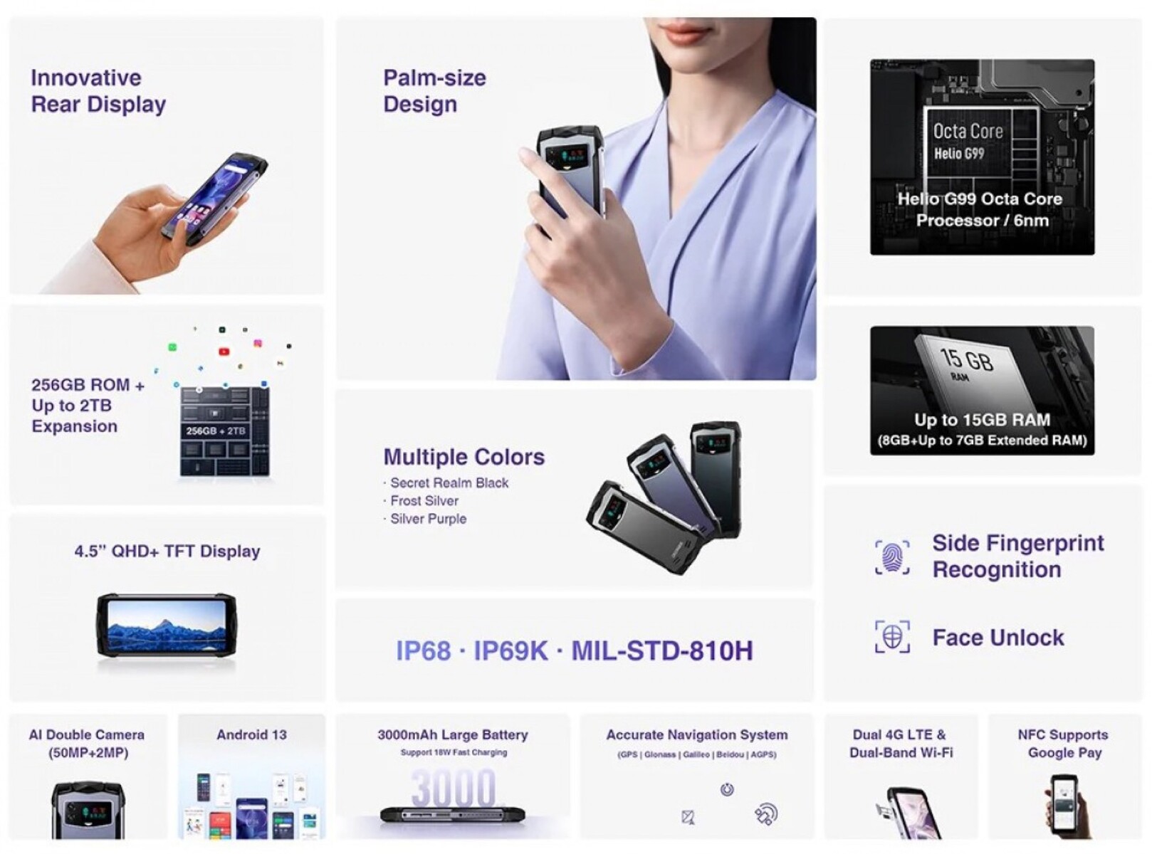Doogee Smini ※難あり※ DOOGEE Smini nietłukący się telefon komórkowy, Helio G99 15
